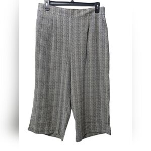 NWT Croft & Barrow Wide Leg Cropped Pants XL Black Texture